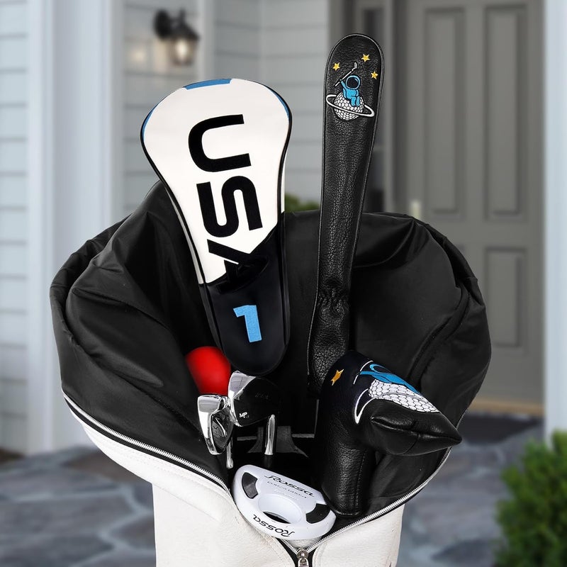 2thpart Astronaut Series Golf Headcovers, Synthetic Leather Golf Head Covers for Driver, Fairway Wood and Hybrid, Golf Putter Covers for Mallet and Blade - Image 2